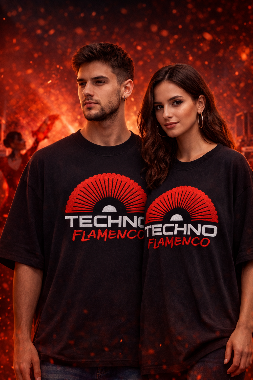 Camiseta Oversize Techno Flamenco